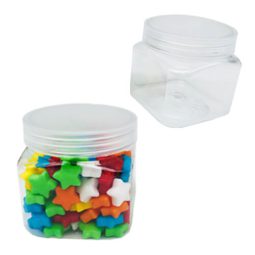 צנצנות מרובעות למילוי - שקוף 12 יח