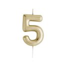 נר יום הולדת ספרה 5 זהב מטאלי