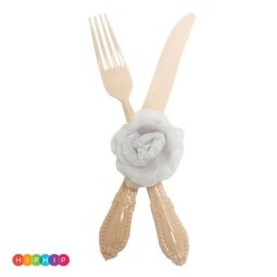 חבקי מפיות פרחים - לבן