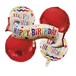 סט בלונים happy birthday צבעוניים