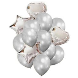 סט בלונים כסוף