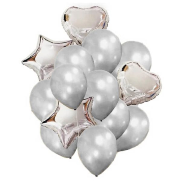 סט בלונים כסוף