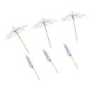 מטריות קוקטייל - נאון לבן מבריק