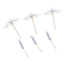 מטריות קוקטייל - נאון לבן מבריק