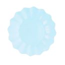 צלחות פרח מתכלות קטנות - תכלת בייבי