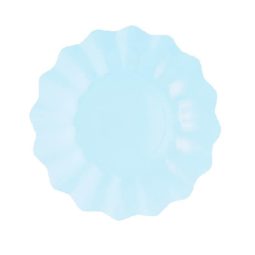 צלחות פרח מתכלות קטנות - תכלת בייבי