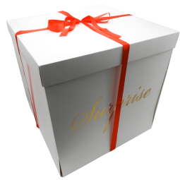 קופסא מתפוצצת ענקית זהב לבן