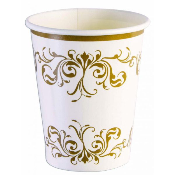 כוסות נייר חם/קר זהב קלאסי