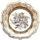 צלחות נייר גדולות וינטאג' זהב קלאסי