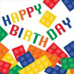 מפיות גדולות happy birthday לגו