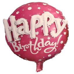 בלון קונפטי Happy birthday ורוד