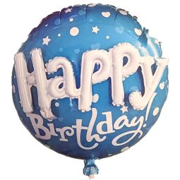 בלון קונפטי Happy birthday כחול