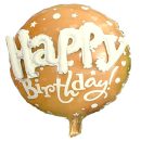 בלון קונפטי Happy birthday זהב