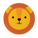 צלחות נייר קטנות אריה - חיות