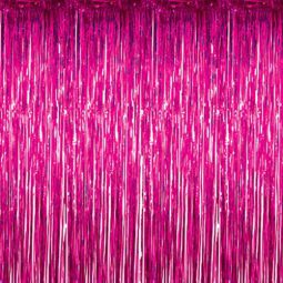 וילון פרנזים מטאלי - ורוד פוקסיה