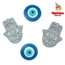 עין יוונית וחמסה כסף מבצק סוכר