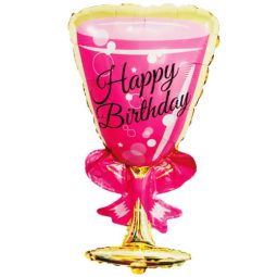 בלון הליום ענק שמפניה ורודה