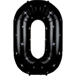בלון הליום ענק שחור ספרה 0