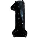 בלון הליום ענק שחור ספרה 1