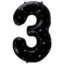 בלון הליום ענק שחור ספרה 3