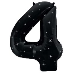 בלון הליום ענק שחור ספרה 4