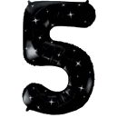 בלון הליום ענק שחור ספרה 5