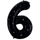 בלון הליום ענק שחור ספרה 6