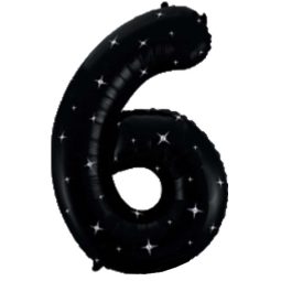 בלון הליום ענק שחור ספרה 6