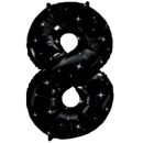 בלון הליום ענק שחור ספרה 8
