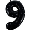 בלון הליום ענק שחור ספרה 9