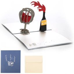 כרטיס ברכה פופ אפ יין בגביע