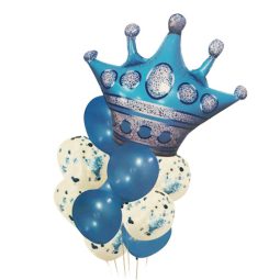 סט בלונים כחול שקוף עם קונפטי