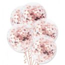 בלוני קונפטי רוז גולד 5 יח