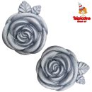 שושנים גדולות מצק סוכר - כסוף