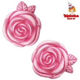 שושנים גדולות מצק סוכר - ורוד