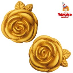 שושנים גדולות מצק סוכר - זהב