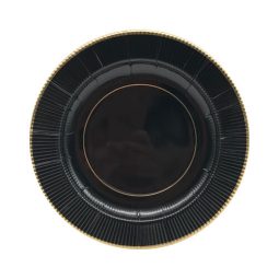 צלחות נייר קטנות קלאסיק שחור זהב