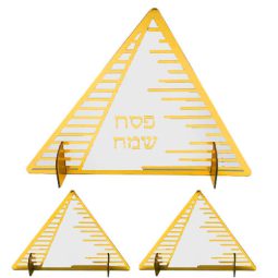 קישוט מרכז שולחן פירמידה - זהב
