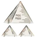 קישוט מרכז שולחן פירמידה - כסף