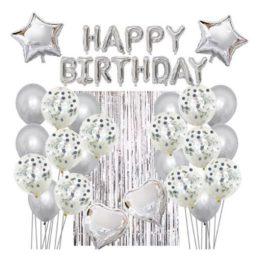 סט לעיצוב חדר יומולדת - כסף