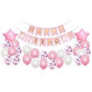 סט בלונים לקישוט חדר - ורוד