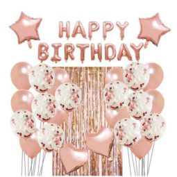 סט לעיצוב חדר יומולדת - רוז גולד