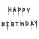 נרות קיסמים happy birthday - שחור
