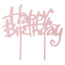 טופר אקרילי happy birthday - רוז גולד