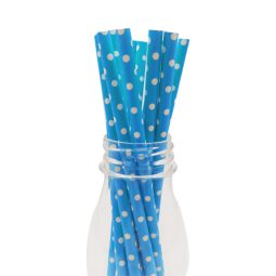 קשיות נייר תכלת נקודות לבן