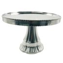 מעמד עוגה כסף מטאלי