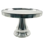 מעמד עוגה כסף מטאלי