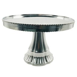 מעמד עוגה כסף מטאלי