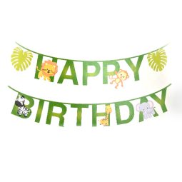 שרשרת יום הולדת ירוקה חיות