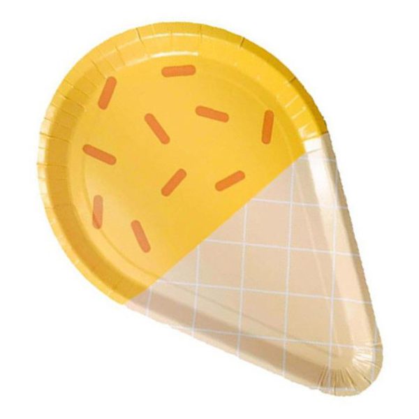 צלחות גלידה צהוב